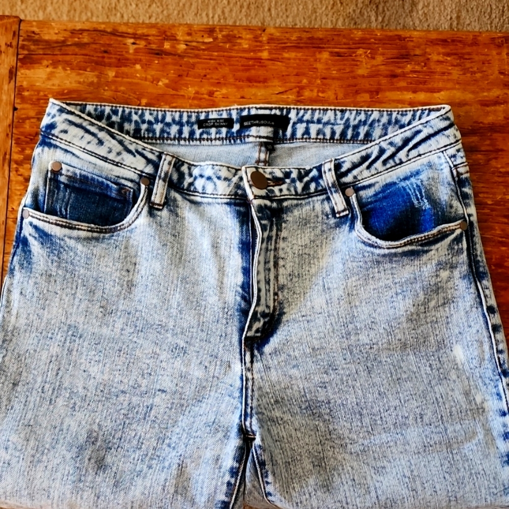 Seethrusoul crop skinny jeans